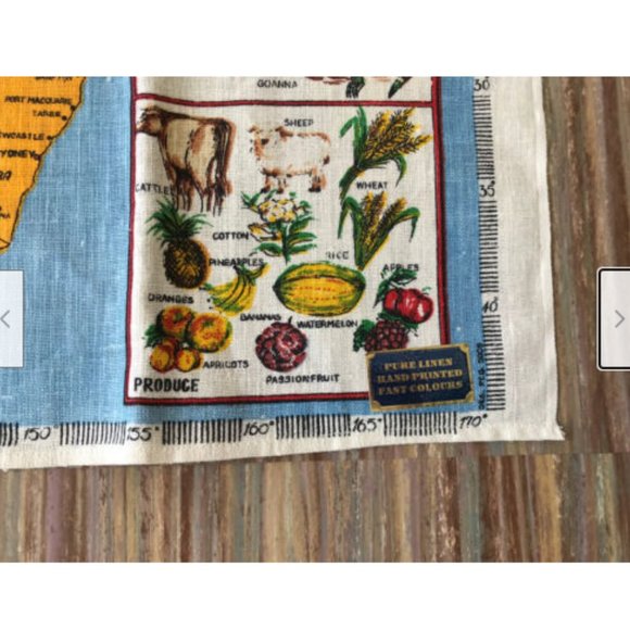 2 Vtg Australia Souvenir Kitchen Tea Towel Country Map +1991 Calendar Dish Cloth - Picture 9 of 9